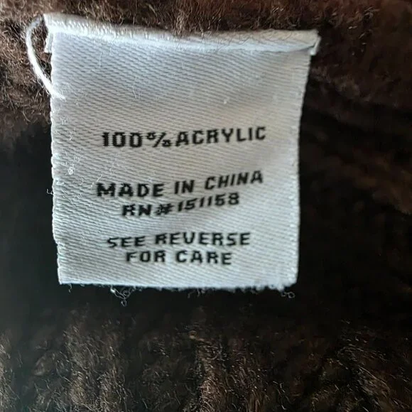 525 Brown Cable Knit Half-Zip Pullover Sweater, Size S - Picture 8 of 13